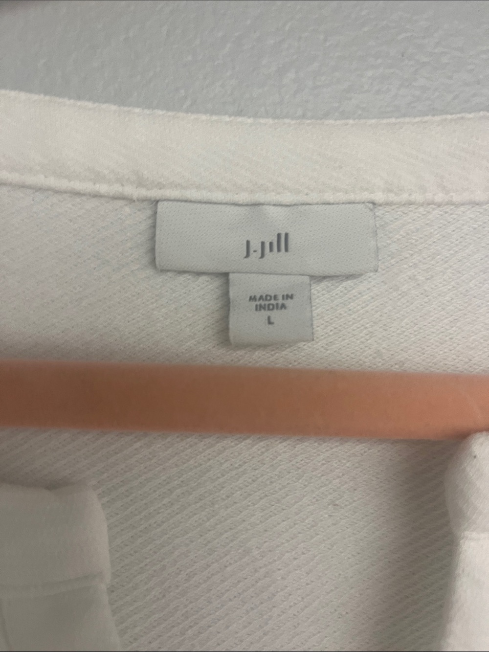 J. Jill White Short-Sleeve Split-Front Knit Top - Picture 2 of 3